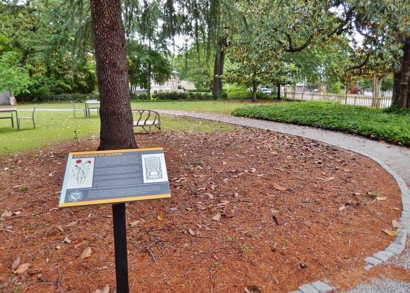 Victorian By Design Marker <i>wide view</i><br>(<i>looking east across Wilson home grounds</i>). Click for full size. Victorian By Design Marker <i>wide view</i><br>(<i>looking east across Wilson home grounds</i>) image. Click for full size.