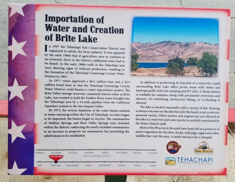 Importance of Water and Creation of Brite Lake Marker image. Click for full size.