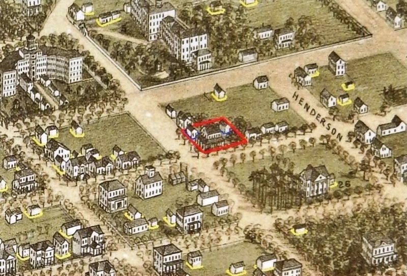 Marker detail: Early homes for wealthy Columbians<br>(<i>support buildings outlined in yellow</i>) image. Click for full size.