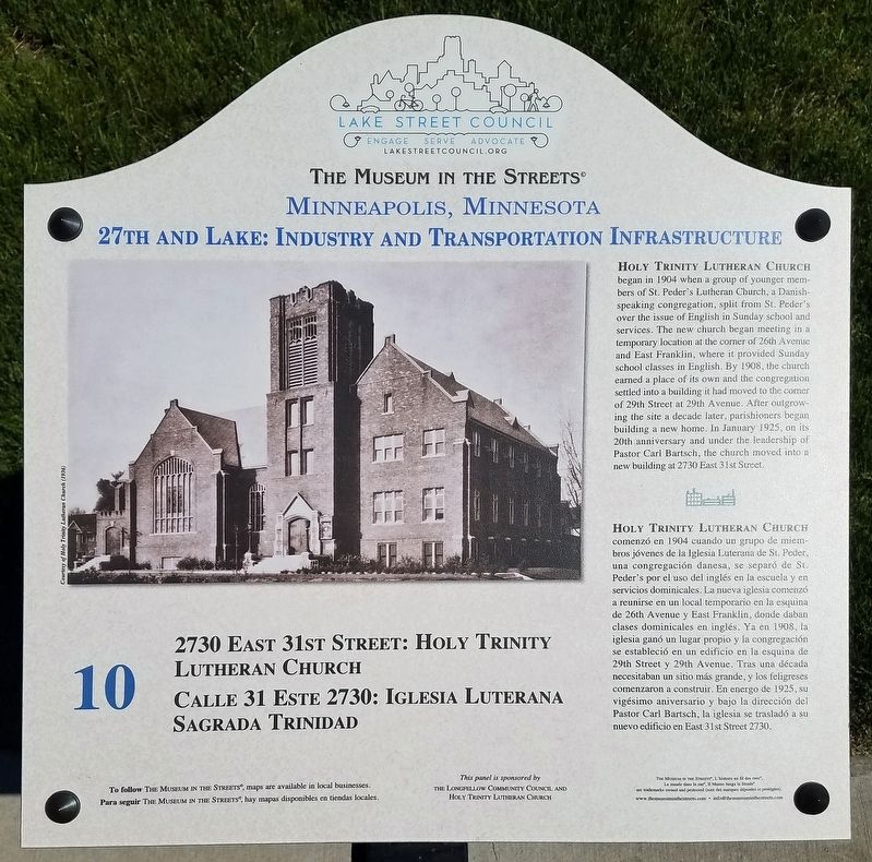 Holy Trinity Lutheran Church marker image. Click for full size.
