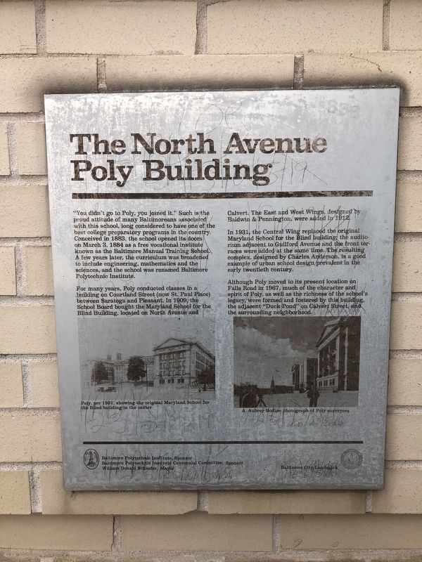 The North Avenue Poly Building Marker image. Click for full size.