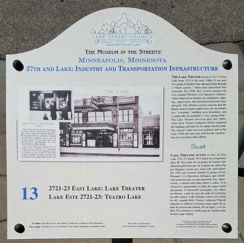 Lake Theater marker. Click for full size. Lake Theater marker image. Click for full size.