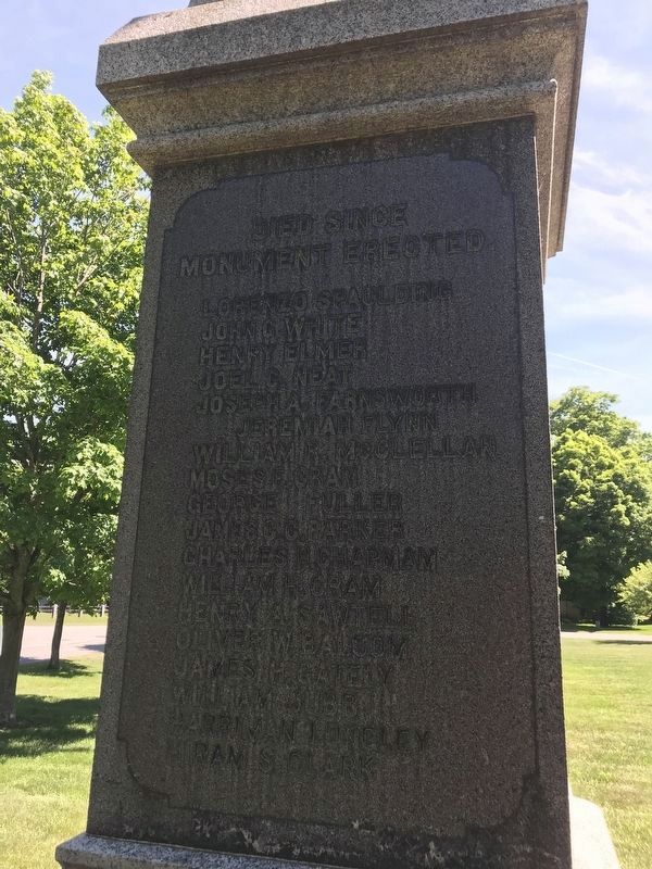 Died Since Monument Erected. image. Click for full size.