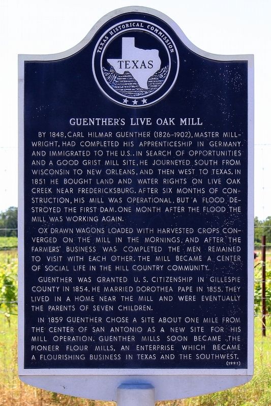 Guenther's Live Oak Mill Marker image. Click for full size.
