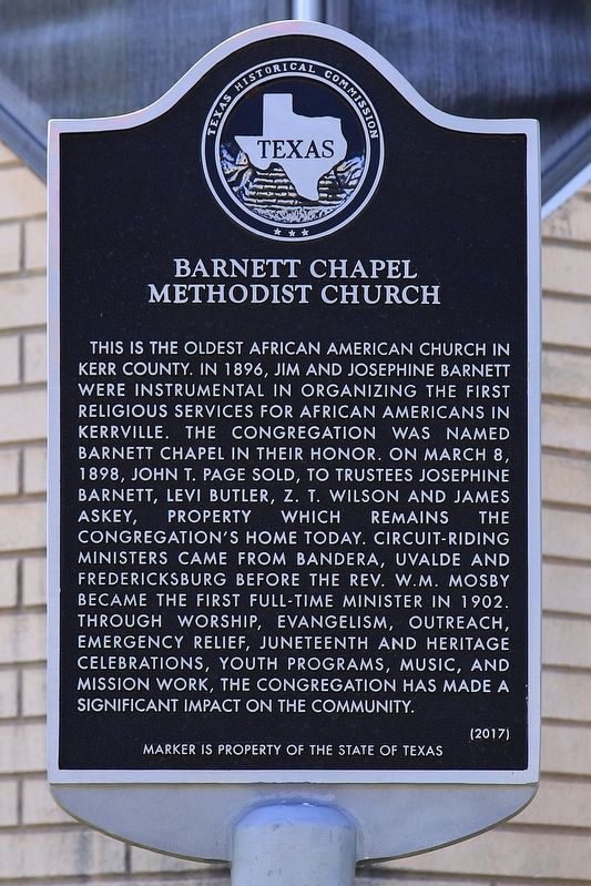 Barnett Chapel Methodist Church Marker image. Click for full size.