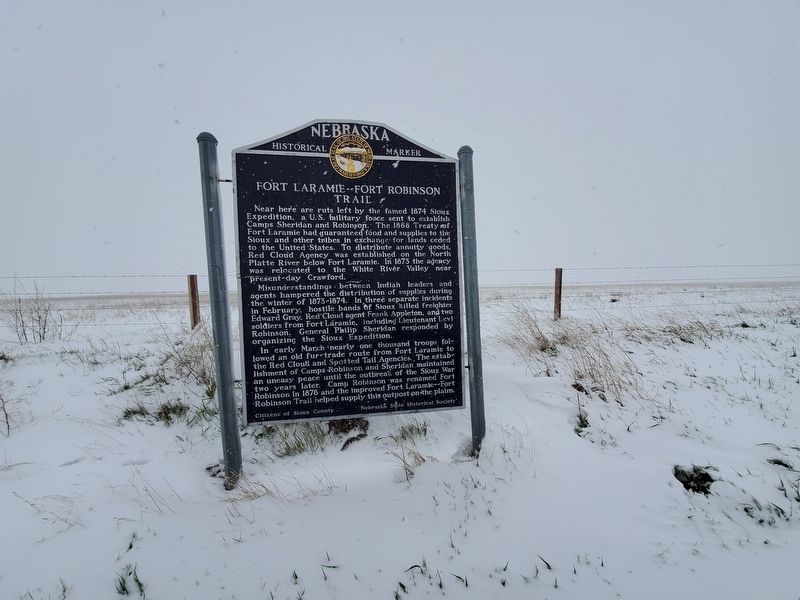 Fort Laramie - Fort Robinson Trail Marker image. Click for full size.