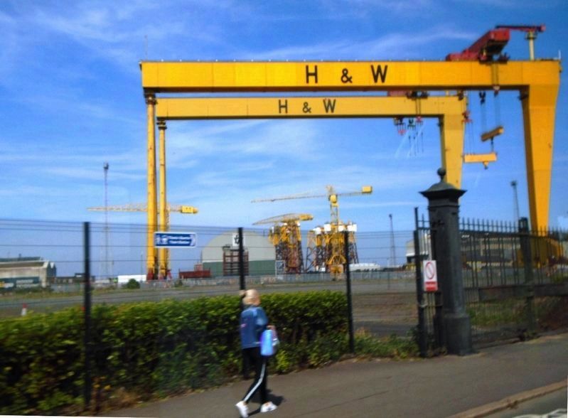 Harland & Wolff Shipyard's <i>Samson</i> and <i>Goliath</i> Cranes image. Click for full size.