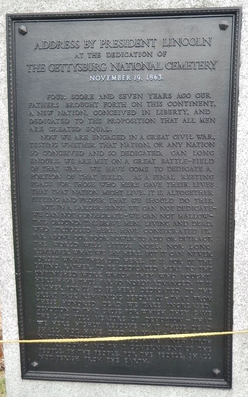 Address by President Lincoln Marker image. Click for full size.