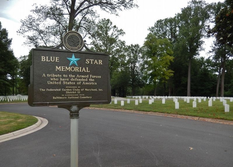 Baltimore National Cemetery • Blue Star Memorial Marker image. Click for full size.