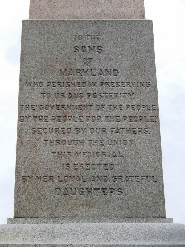 Maryland Sons Monument<br>(<i>west side inscription</i>) image. Click for full size.