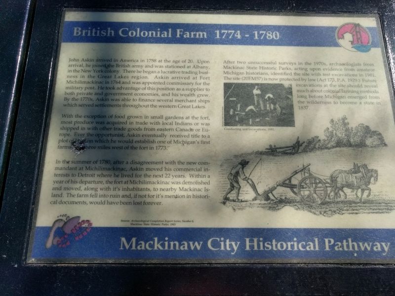 British Colonial Farm 1774 - 1780 Marker image. Click for full size.