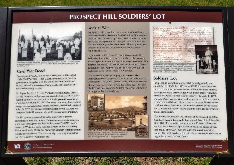 Prospect Hill Soldiers' Lot Marker image. Click for full size.