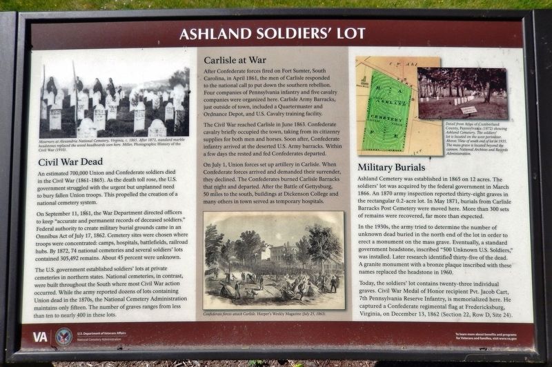 Ashland Cemetery Soldiers' Lot Marker image. Click for full size.