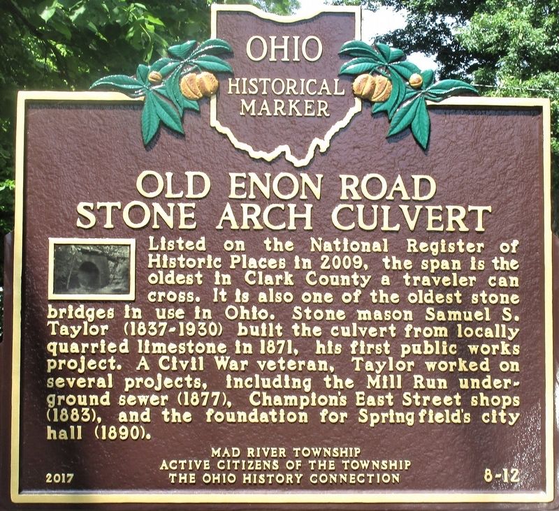 Old Enon Road Stone Arch Culvert Marker image. Click for full size.