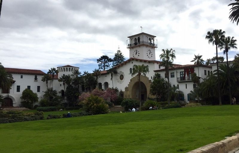 Santa Barbara County Courthouse and Gardens - looking S-SE from Anapamu Street image. Click for full size.