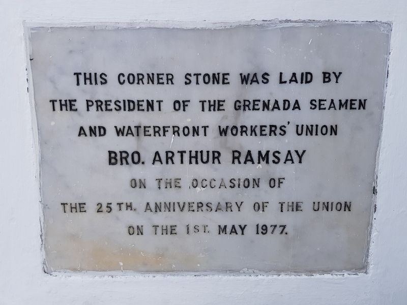 Grenada Seamen and Waterfront Workers’ Union Marker image. Click for full size.