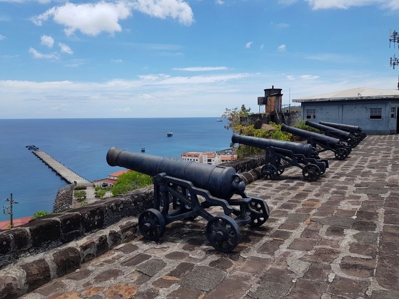 A view of colonial-era cannon at Fort George image. Click for full size.
