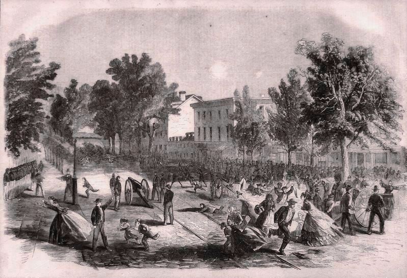 Marker detail: Confederate forces attack Carlisle<br>June, 1863 image. Click for full size.