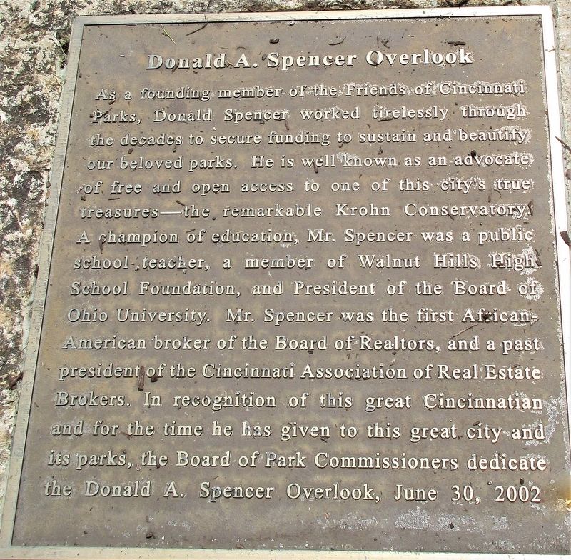 Donald A Spencer Overlook Marker image. Click for full size.