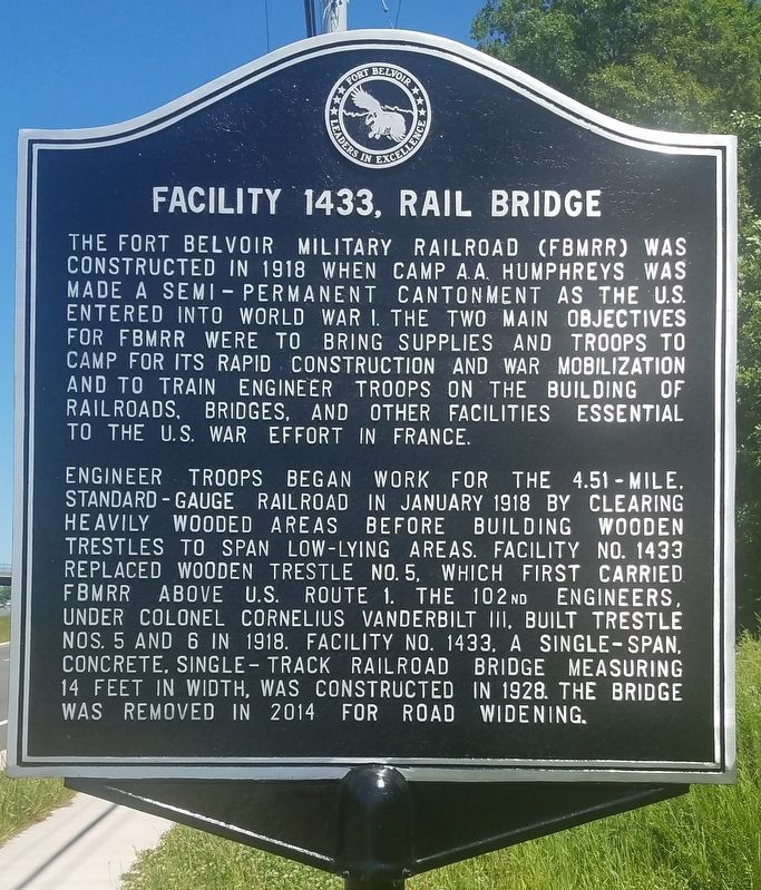 Facility 1433, Rail Bridge Marker image. Click for full size.