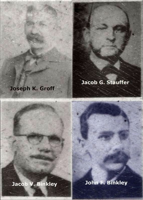 Joseph K. Groff  Jacob G. Stauffer<br>Jacob V. Binkley  John F. Binkley image. Click for full size.