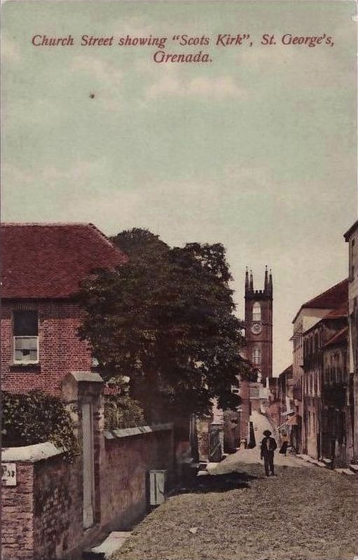 <i>Church Street showing "Scots Kirk", St. George's, Grenada</i> image. Click for full size.