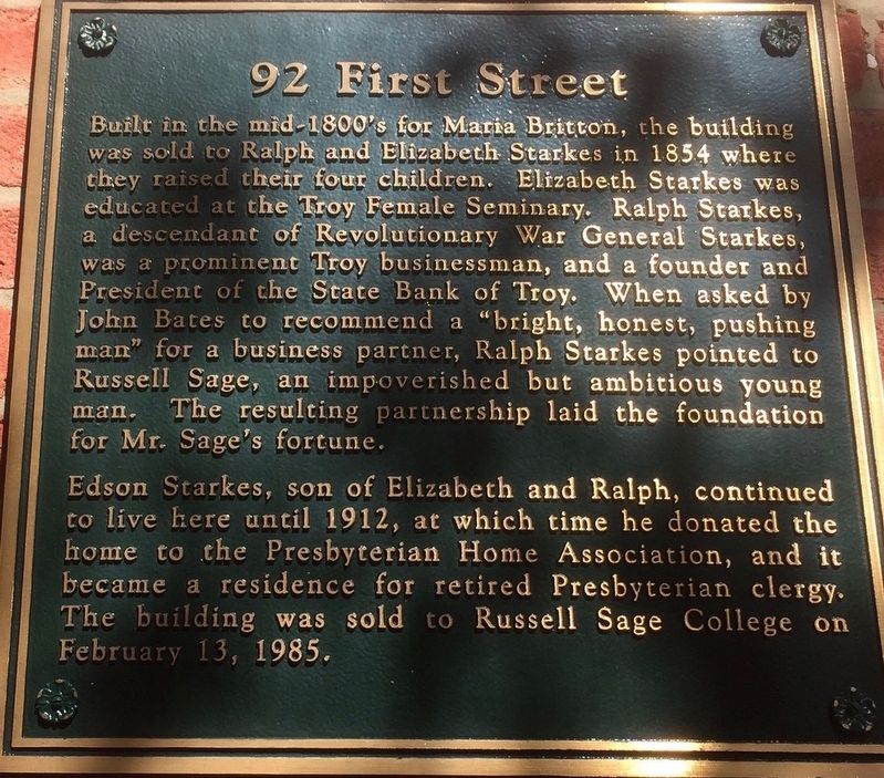 92 First Street Marker image. Click for full size.