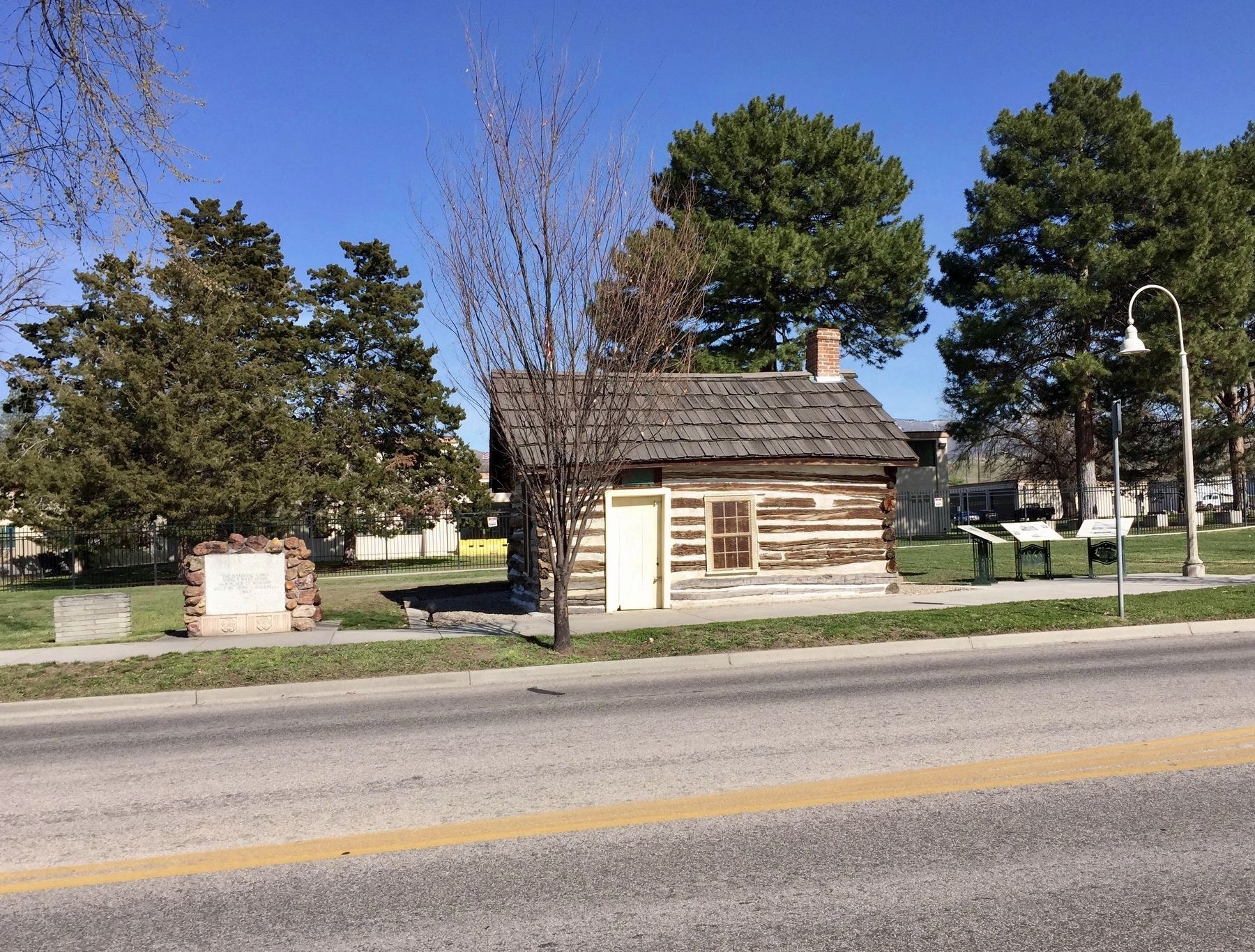 The O'Farrell Cabin and Marker image. Click for full size.