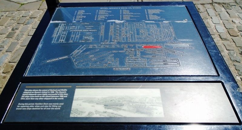 1908 Harland and Wolff Shipyard Marker. Click for full size. 1908 Harland and Wolff Shipyard Marker image. Click for full size.