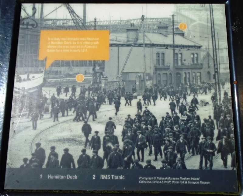 Nomadic in Hamilton Dock Marker Photo. Click for full size. Nomadic in Hamilton Dock Marker Photo image. Click for full size.