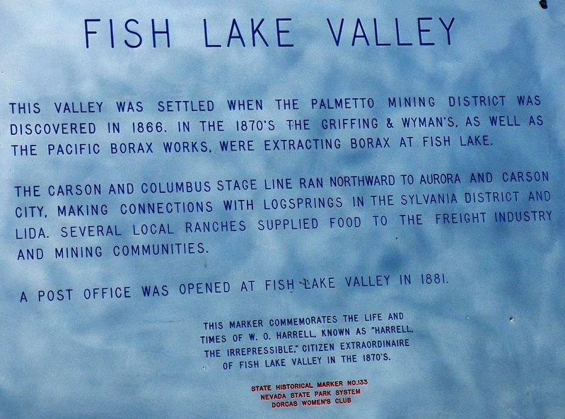 Fish Lake Valley Marker image. Click for full size.