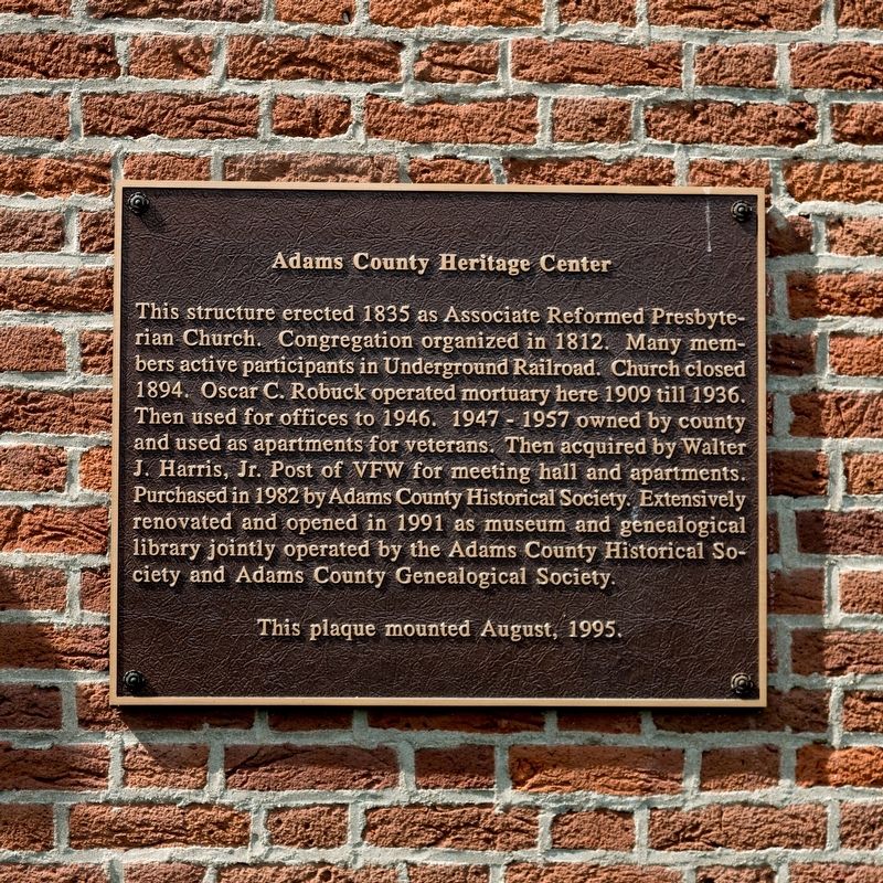 Adams County Heritage Center Marker image. Click for full size.