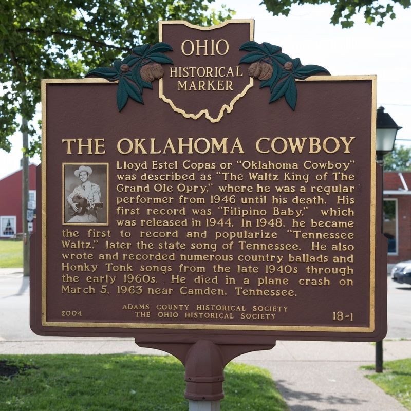 The Oklahoma Cowboy side of marker image. Click for full size.