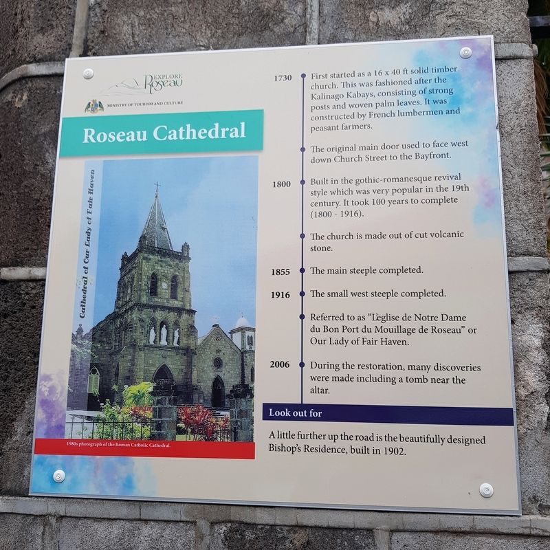 Roseau Cathedral Marker image. Click for full size.