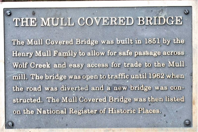 Mull Covered Bridge Marker image. Click for full size.