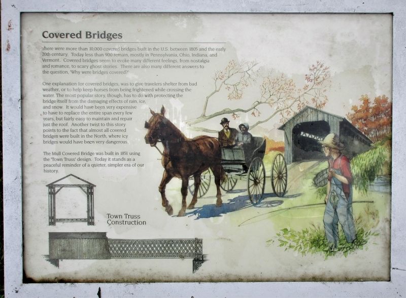 Mull Covered Bridge Marker. Click for full size. Mull Covered Bridge Marker image. Click for full size.