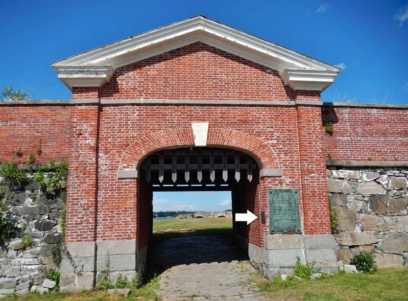 Portcullis Marker (<i>wide view marker mounted inside gateway, below portcullis</i>). Click for full size. Portcullis Marker (<i>wide view marker mounted inside gateway, below portcullis</i>) image. Click for full size.