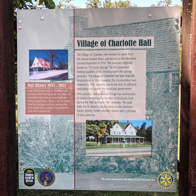 Village of Charlotte Hall Marker image. Click for full size.