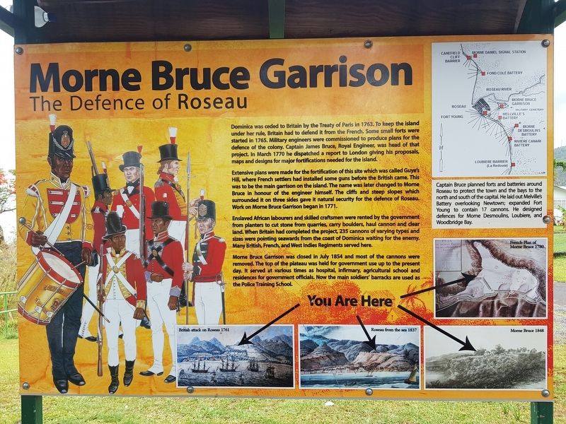 Morne Bruce Garrison Marker. Click for full size. Morne Bruce Garrison Marker image. Click for full size.