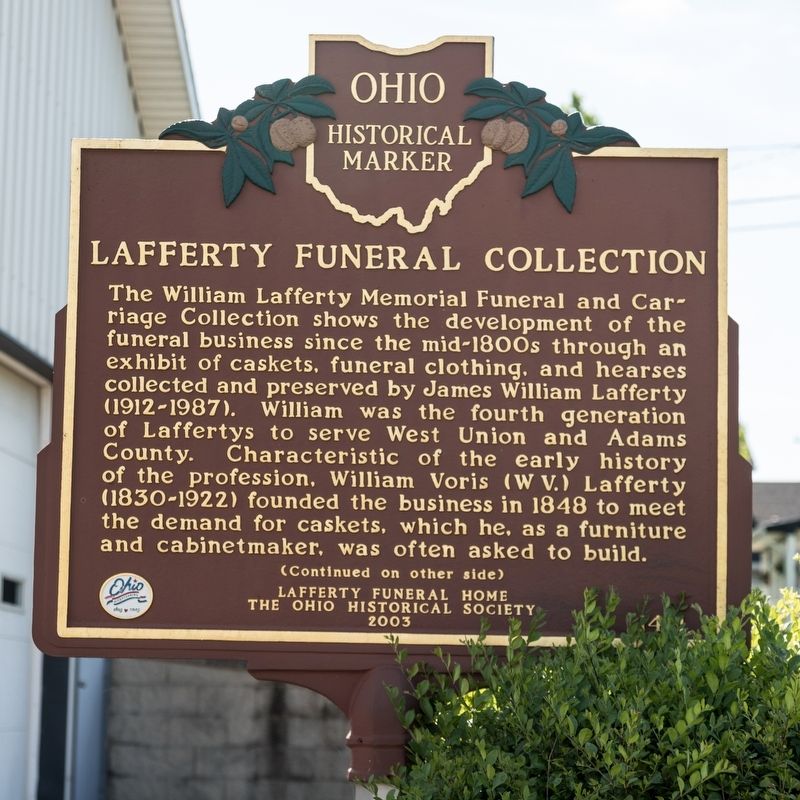 Lafferty Funeral Collection Marker, side one image. Click for full size.
