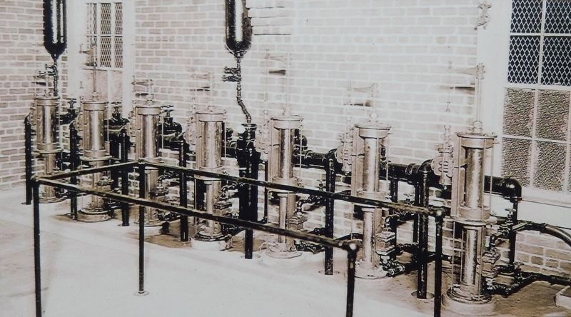 Marker detail: Ross pumps were used at the Reservoir #3 treatment plant on Paris Mountain image. Click for full size.