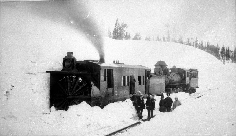 <i>"Steam rotary snowplow used on S.P. lines- 1912"</i> image. Click for full size.