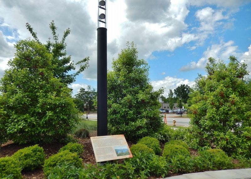 Saluda (Poinsett) Watershed Marker<br>(<i>wide view • West Washington Street in background</i>) image. Click for full size.