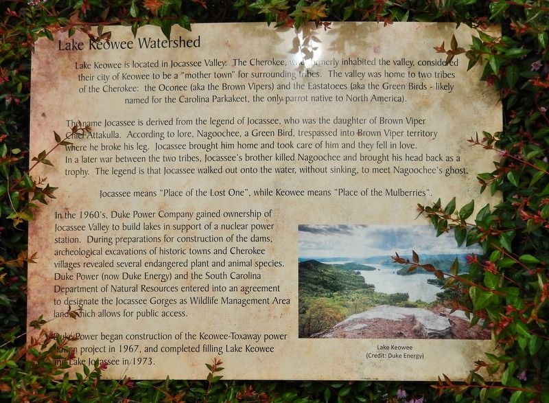 Lake Keowee Watershed Marker image. Click for full size.