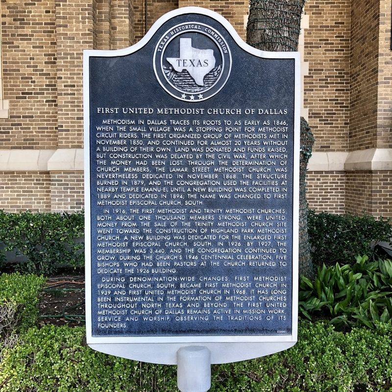 First United Methodist Church of Dallas Texas Historical Marker image. Click for full size.