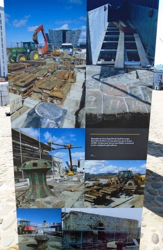 Hamilton Dock: Refurbishment and Restoration Marker (back). Click for full size. Hamilton Dock: Refurbishment and Restoration Marker (back) image. Click for full size.