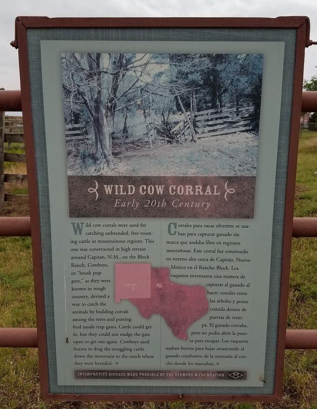 Wild Cow Corral Marker image. Click for full size.