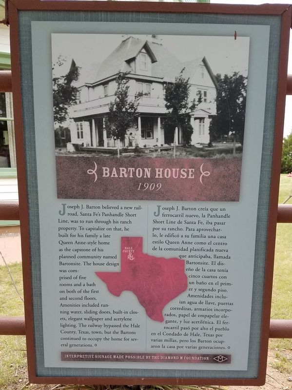 Barton House Marker image. Click for full size.
