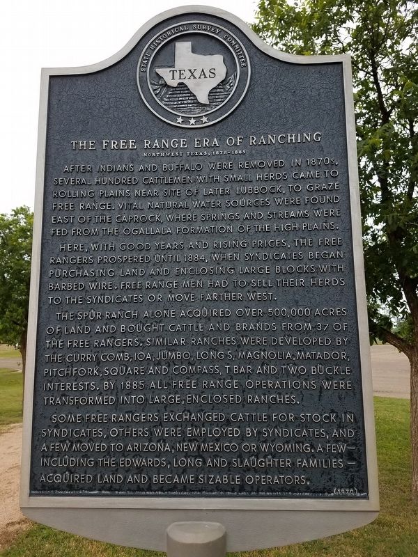 The Free Range Era of Ranching Marker. Click for full size. The Free Range Era of Ranching Marker image. Click for full size.