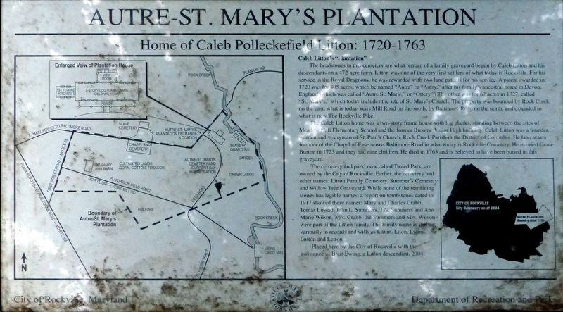 Autre - St. Mary’s Plantation Marker image. Click for full size.